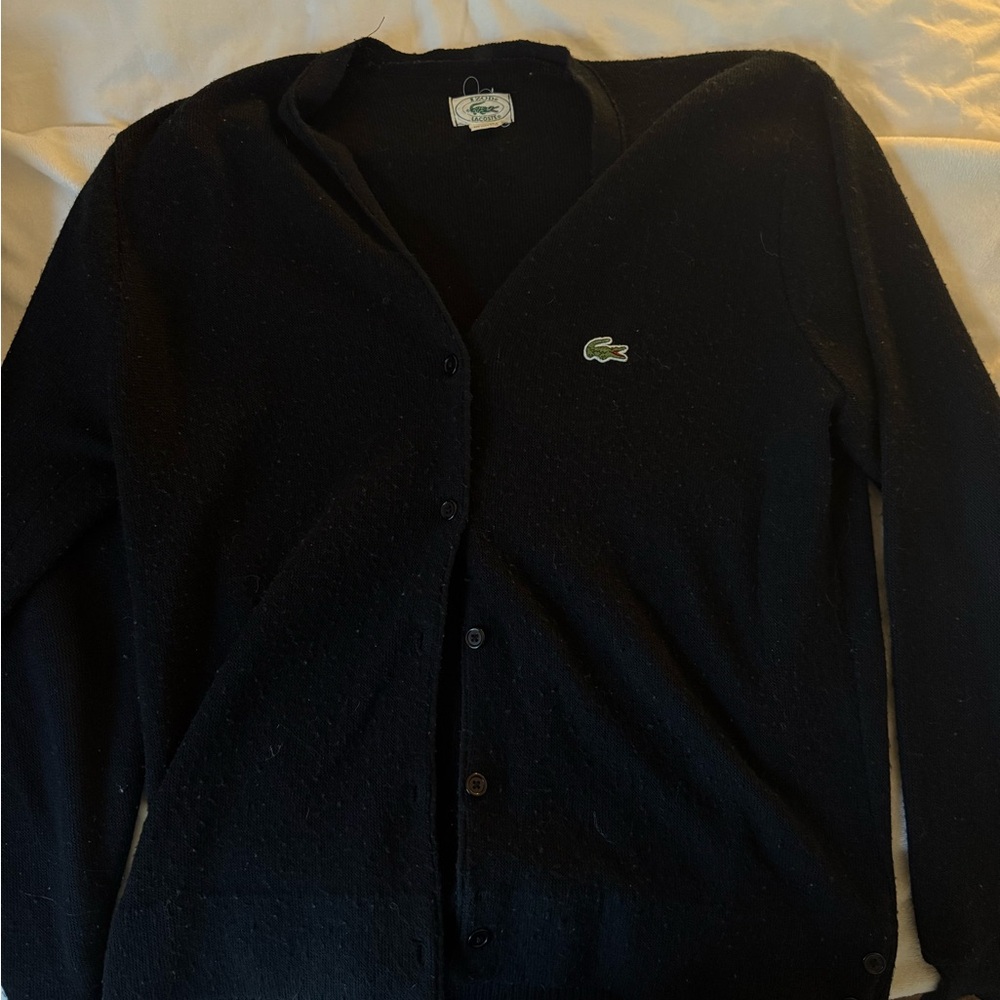 Lacoste Women's Black Cardigan Sweater